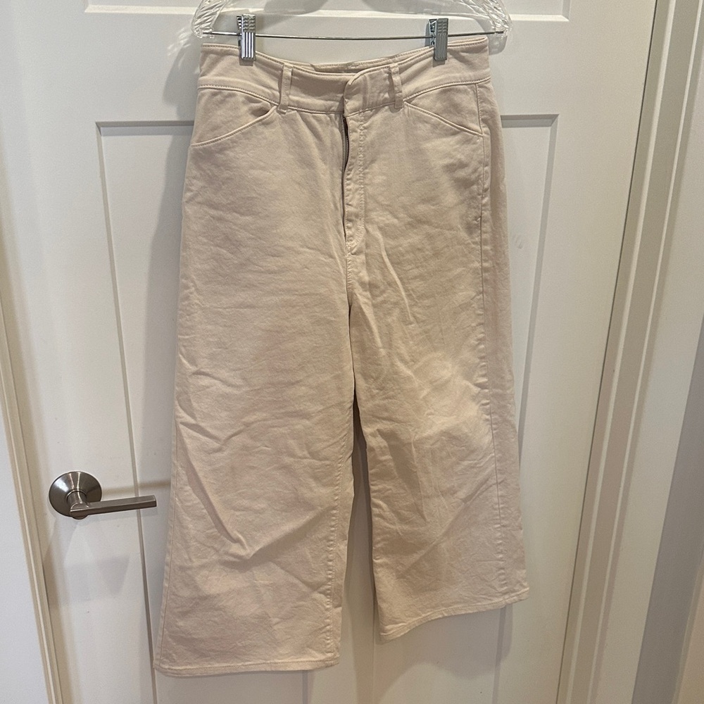 Ann Taylor Beige Wide-Leg Pants